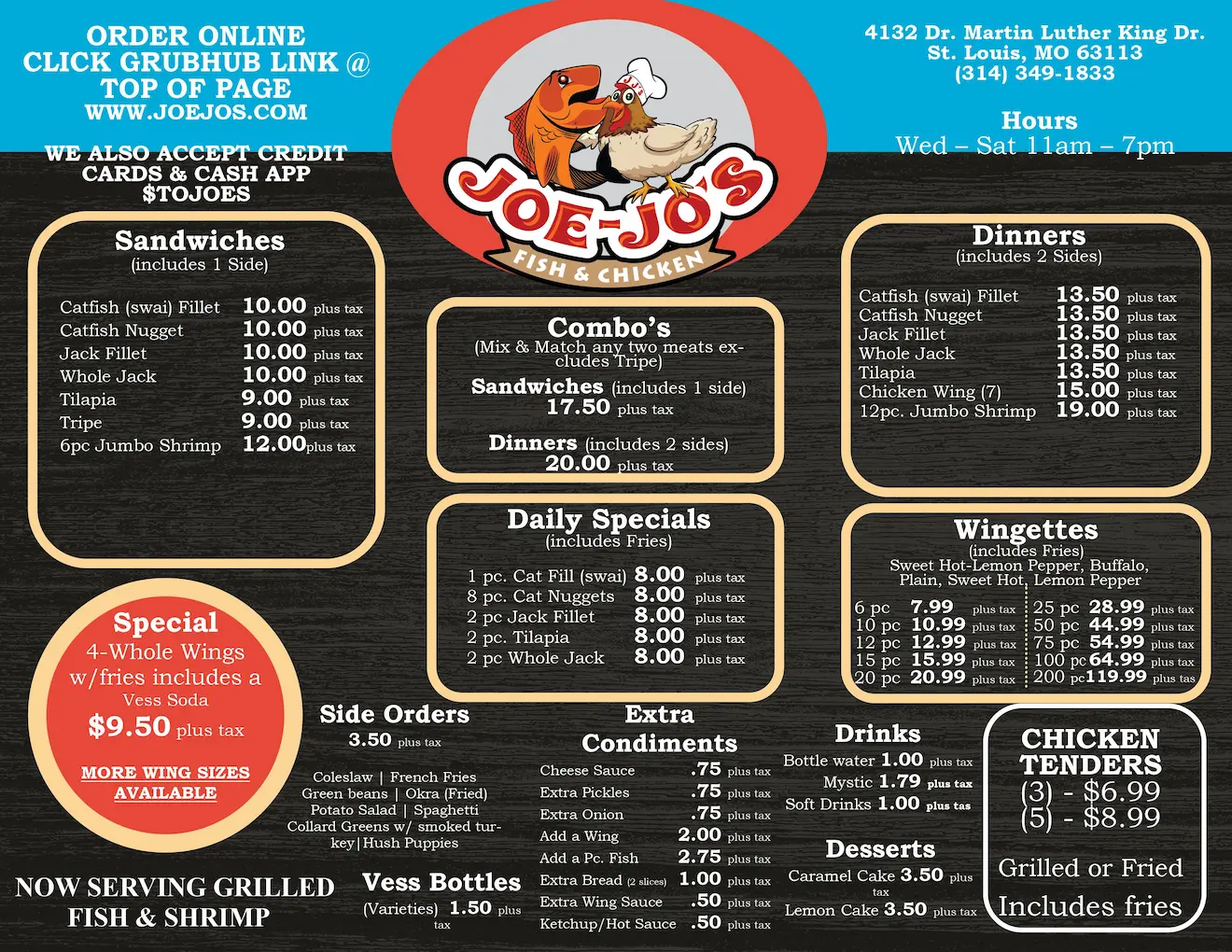 Joe-Jo's Fish & Chicken Menu